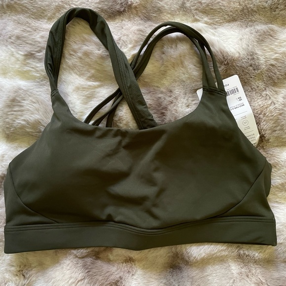 ATHLETA- S large Sports Bra Train Free Bra Aspen Olive Green - Picture 6 of 7
